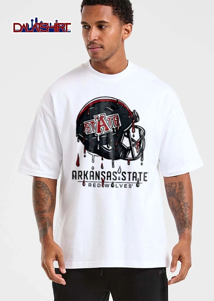 Arkansas State Redwolves NCAA State Dripping Liquid Paint Football Helmet Drips shirt
