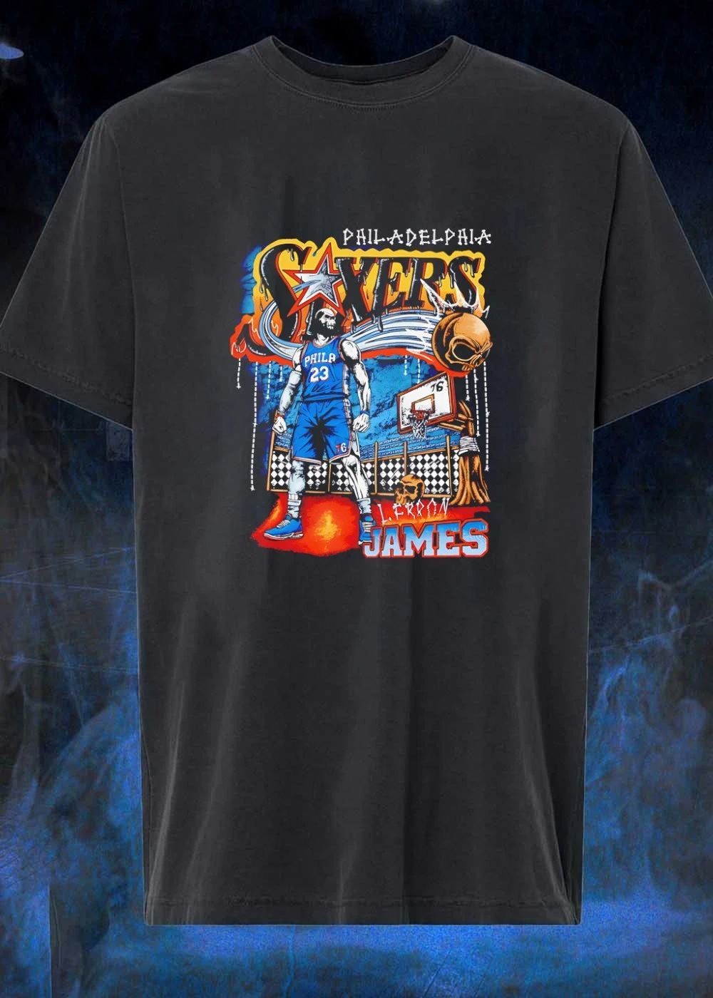 L.Ferron James Philadelphia Sixers Basketball Graphic shirt