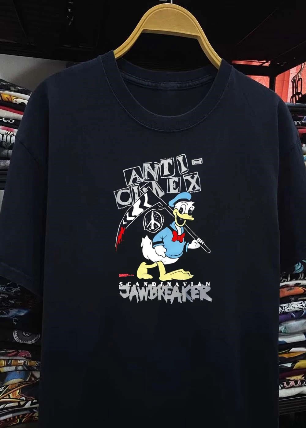 Scandinavian Jawbreaker Anti-Cimex Donald Duck Scythe Peace Sign T-Shirt