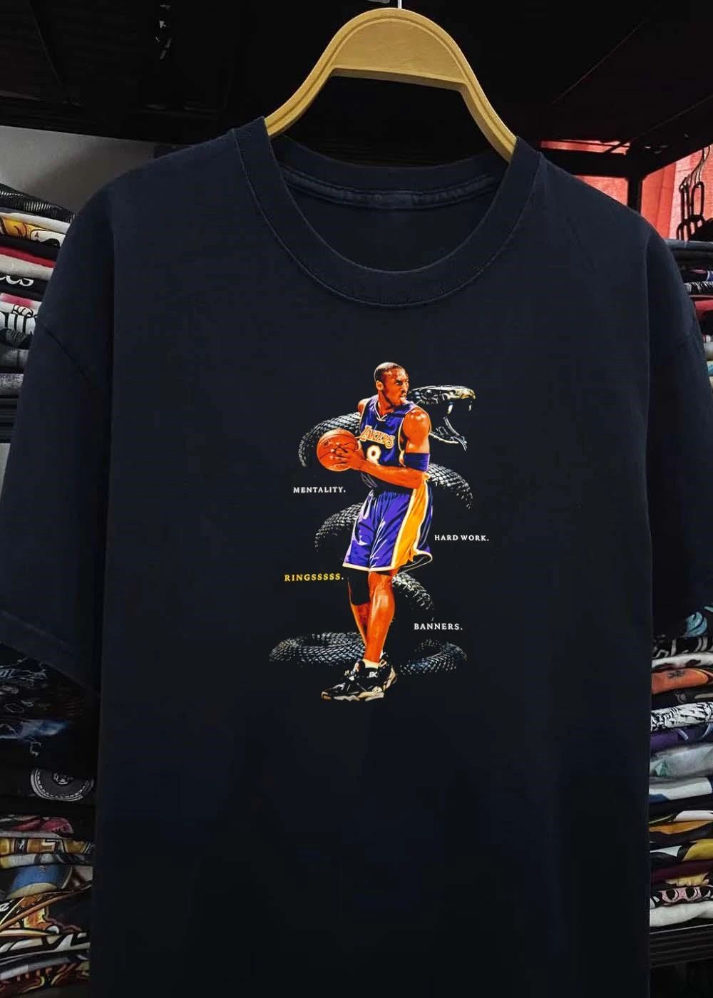 Kobe Bryant Mentality Hard Work Ringssss Banners Los Angeles Lakers T-Shirt