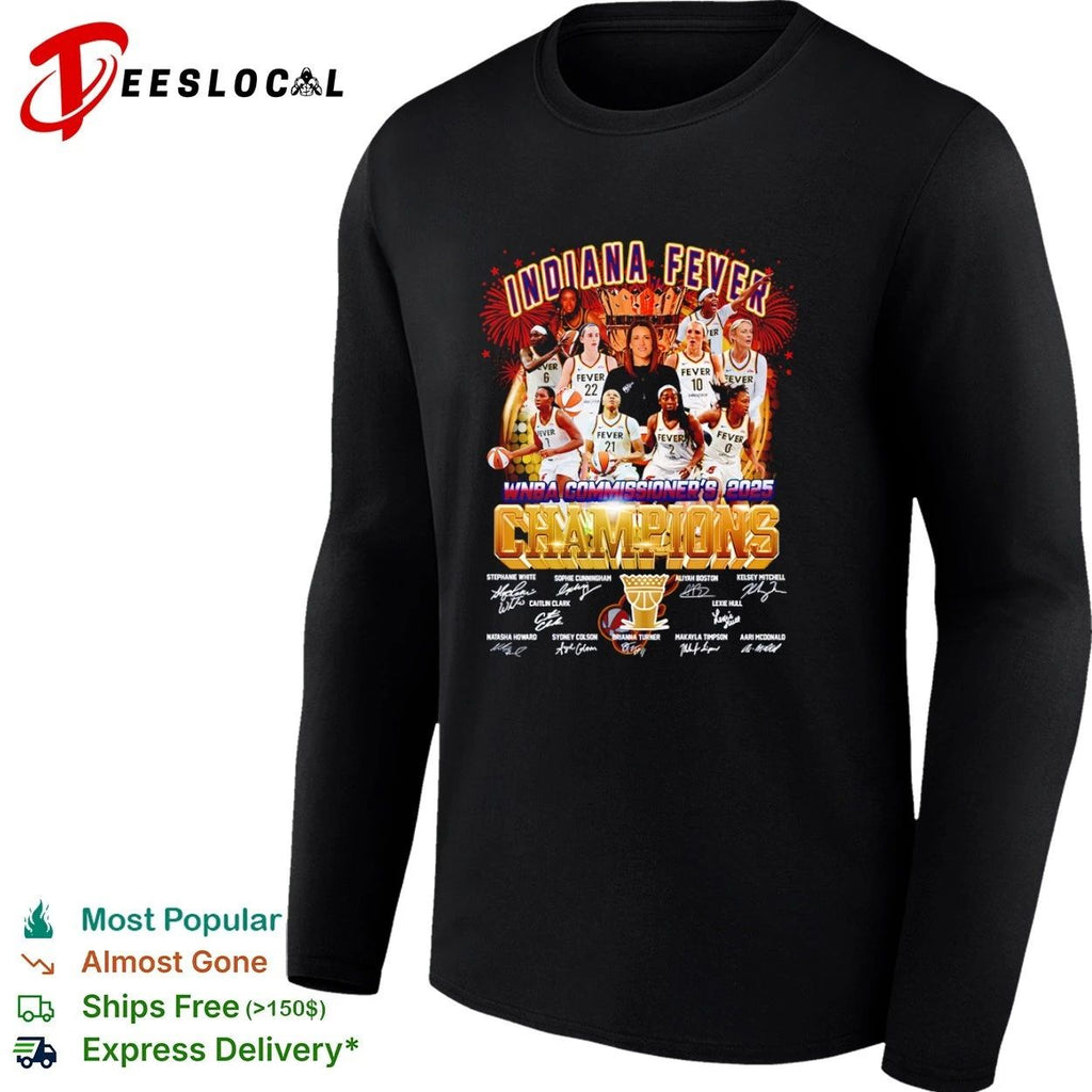 Indiana Fever WNBA Commissioner’s 2025 Champions T-shirt