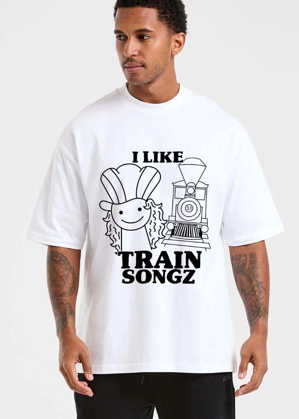 I Like Train Songz Cartoon Conductor Steam Locomotive Line Art shirt