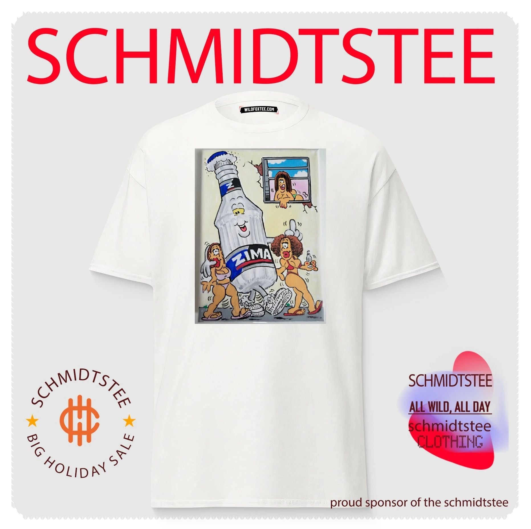 Zima Bottle Cartoon with Women 90s alcohol shirt