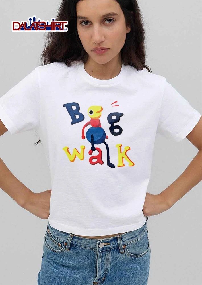 Big Walk Claymation Yellow Bird Sitting Colorful Letters shirt
