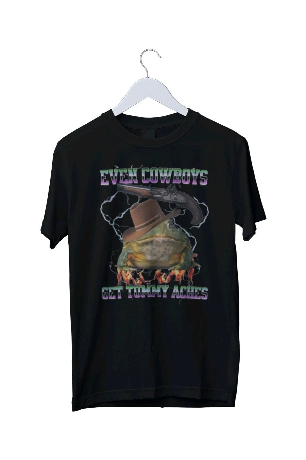 Stylish Even Cowboys Get Tummy Graphic T-Shirt S M L XL 2 3 4 XL