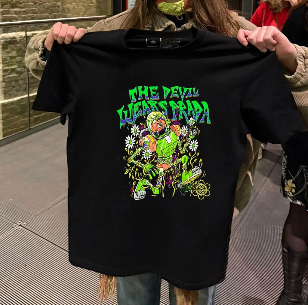 Funny Robot With Brain In Helmet Surrounded By Flowers The Devil Wears Prada shirt