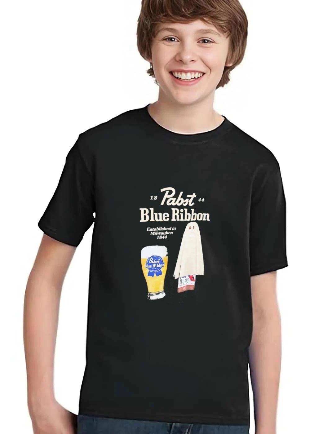 Pabst Blue Ribbon Established In Milwaukee 1844 Sheet Ghost Beer Glass shirt