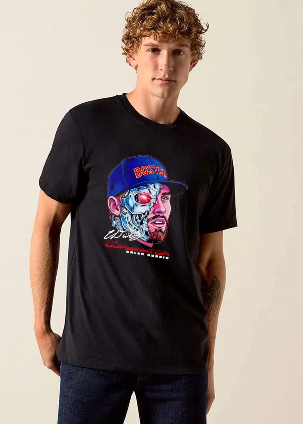 Boston The Durbinator Caleb Durbin Cyborg Caricature Half Robot Face shirt