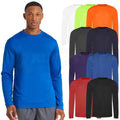 AWDis Long Sleeve T-Shirt Quick Dry Polyester Gym Summer Sports Running Mens Tee