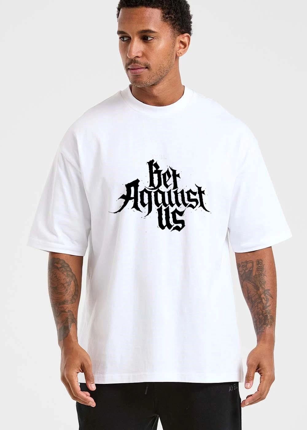 Bet Against US Black Gothic Lettering Spiky Calligraphy Splatter Typography shirt