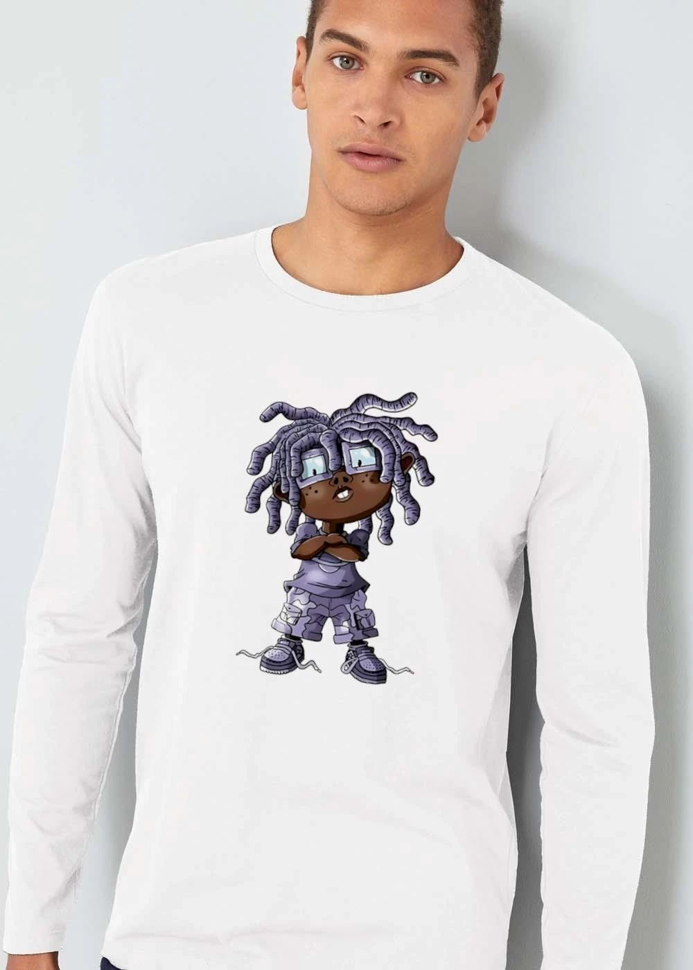 Black Toddler Purple Dreadlocks Glasses Camo Shorts Cartoon Caricature shirt