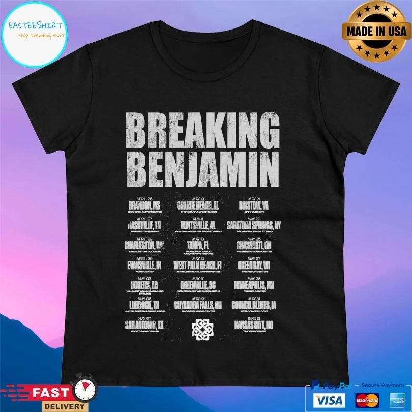 Breaking Benjamin Bold Tour Date T-shirts