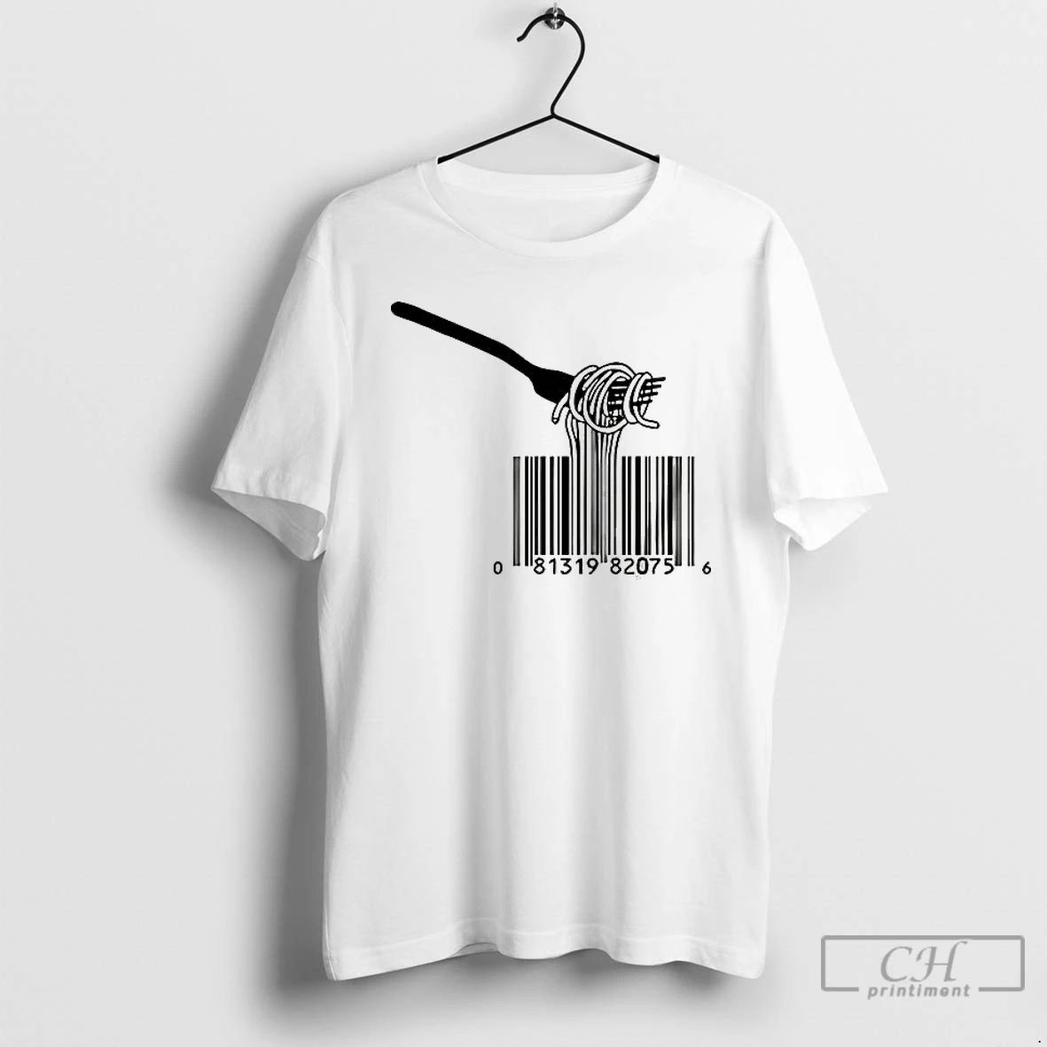 Premium Fork Twisting Spaghetti Barcodes T Shirts