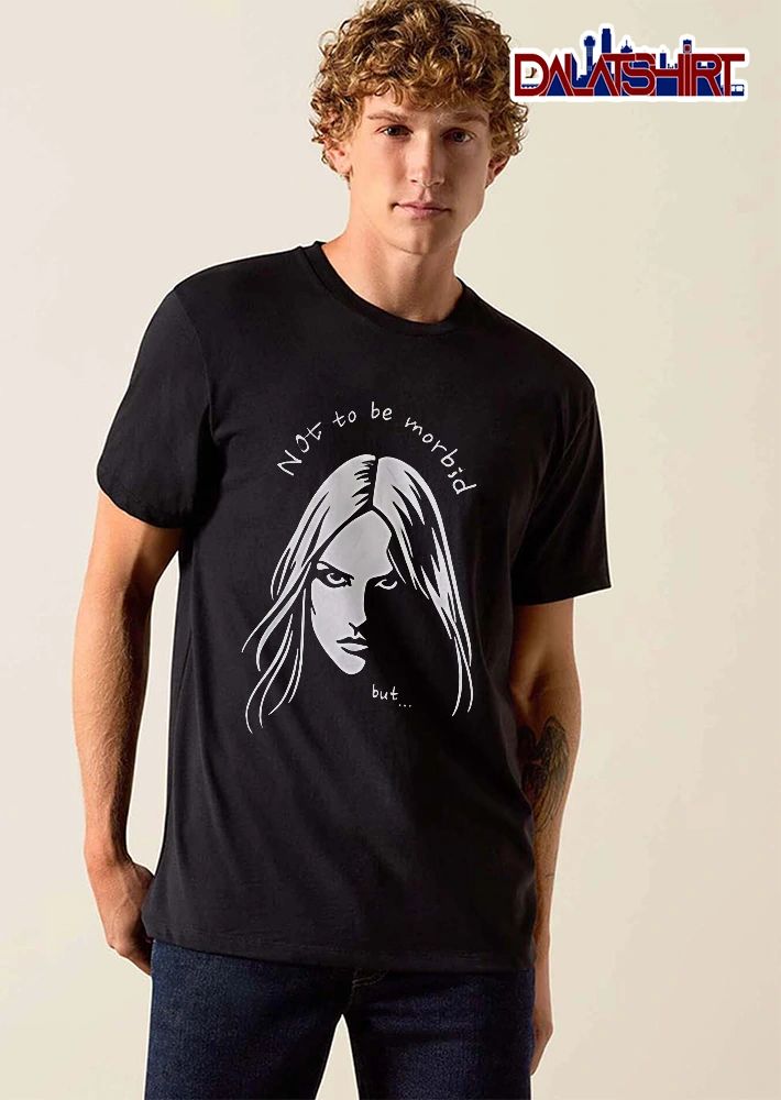 Not To Be Morbid But Woman Portrait Shadowed Face Line Art shirt