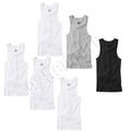 3/6 Pack Men 100% Cotton Ribbed Tank Top A-Shirt Wife Beater Undershirts S-2XL