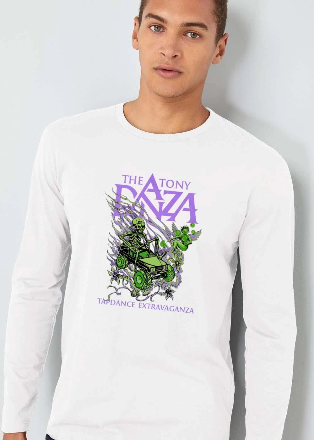 The Tony Danza Tapdance Extravaganza Green Skeleton Driving Monster Truck Purple Flames shirt