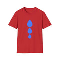 Modern Water Drop T Shirt Soft Breathable Cotton Red Minimalist Graphic Tee