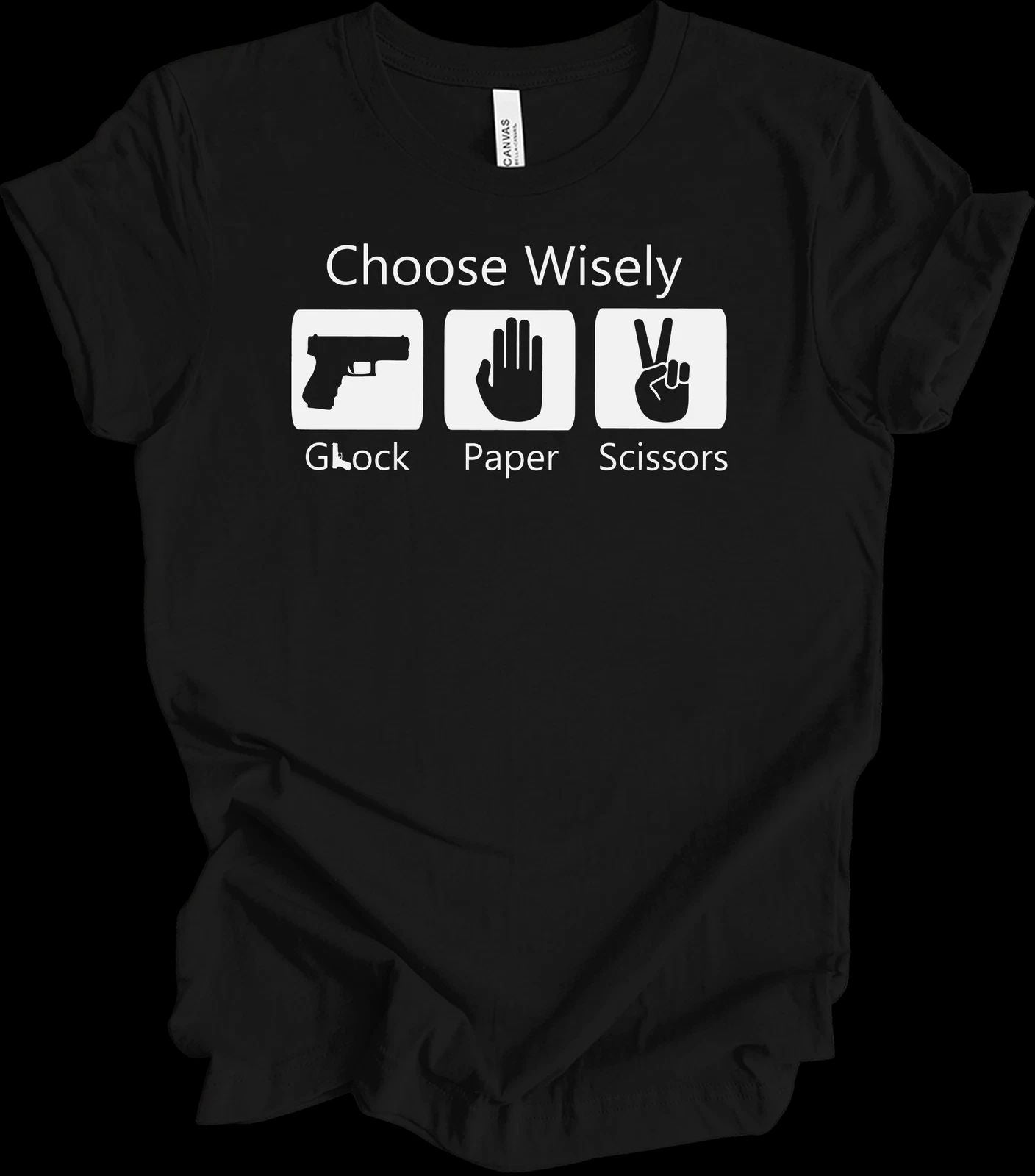 Glock Paper Scissors Shirt Choose Wisely Gun Lover Gift Pro 2nd Amendment Tee