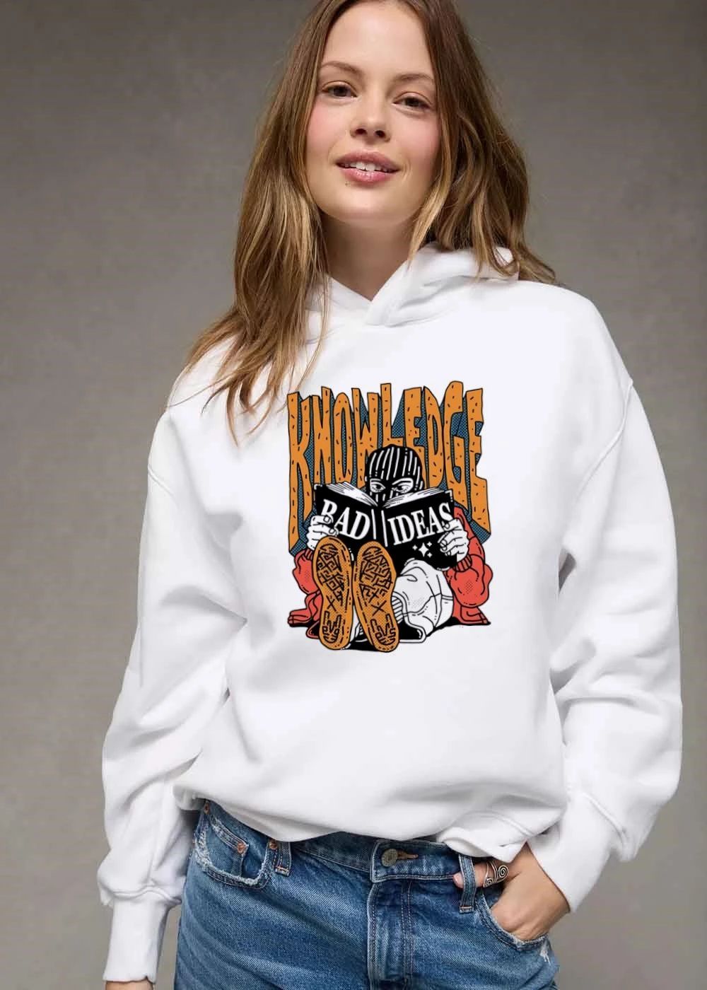 Knowledge Bad Ideas Elyski Balaclava Figure Reading Book Shoe Soles Halftone Cartoon shirt