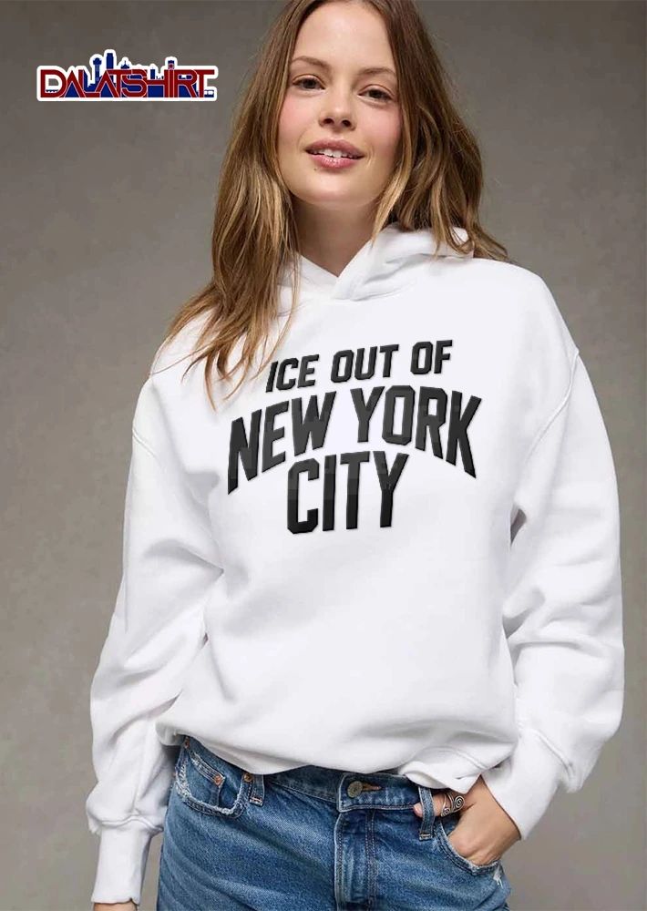 Ice Out Of New York City Black Arched Varsity Typography shirt