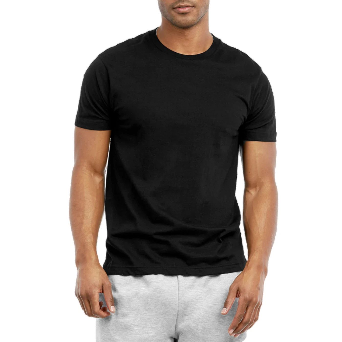Men's T-shirts Cotton Crew Neck Short Sleeve Classic Fit Tee Solid Daily Wear