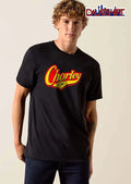 Chorley Fm Yellow Cursive Typography Red Layered Background shirt