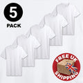 3, 5 Pack Men's Cotton Plain White & Black T Shirts Men Blank Short Sleeve Tee