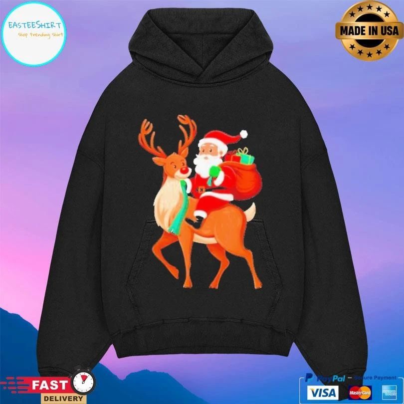 Santa Riding Reindeer Christmas 2025 T-shirts