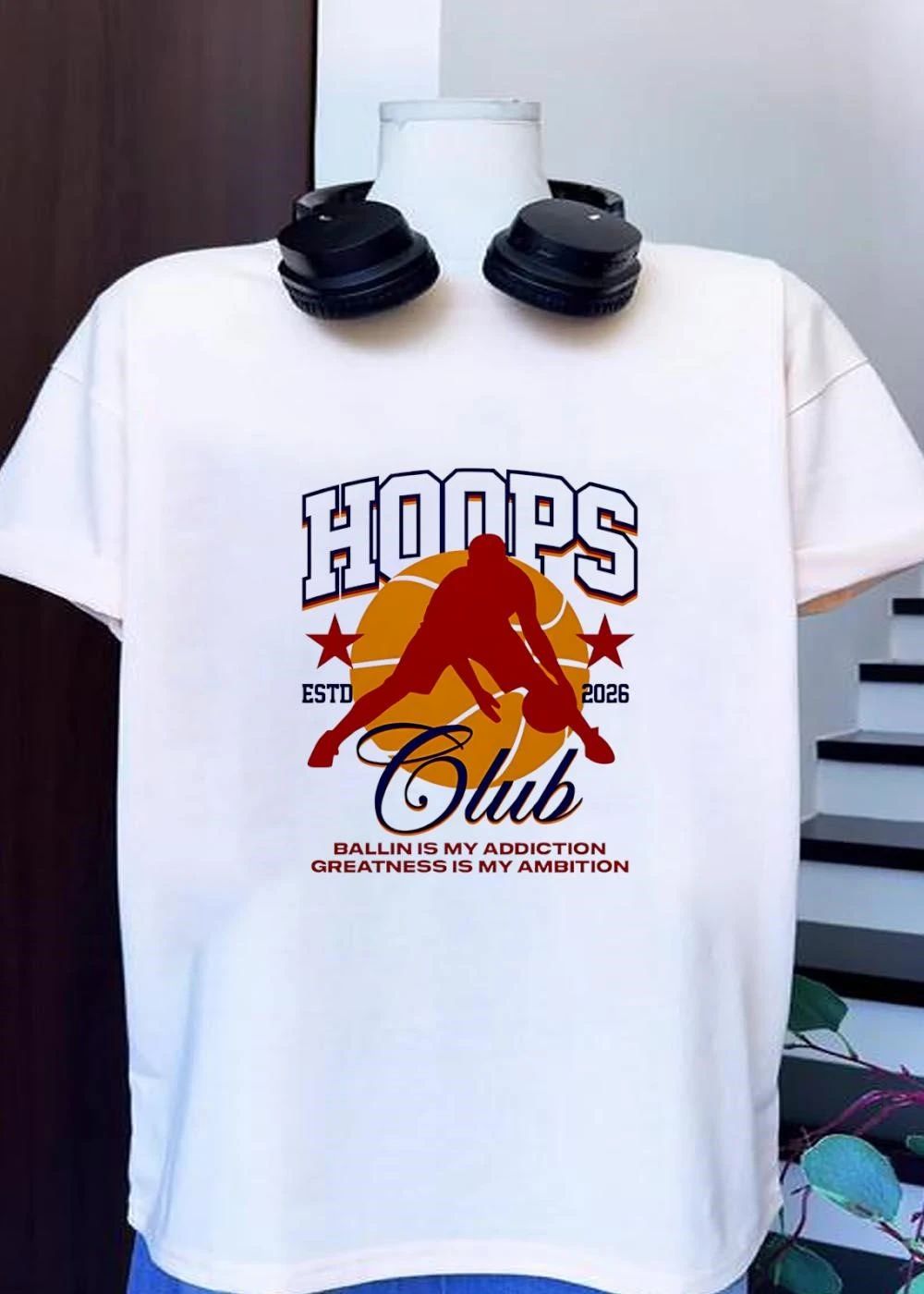 Ballin Is My Addiction Greatness Is My Ambition Hoops Club ESTD 2026 T-Shirt