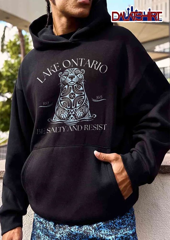 Lake Ontario Be Salty And Resist Est 1615 Tribal Line Art Otter Water shirt
