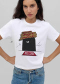 Danger Beware Of Mouse Welcome Cartoon Dark Hole Glowing Eyes Wooden Sign shirt