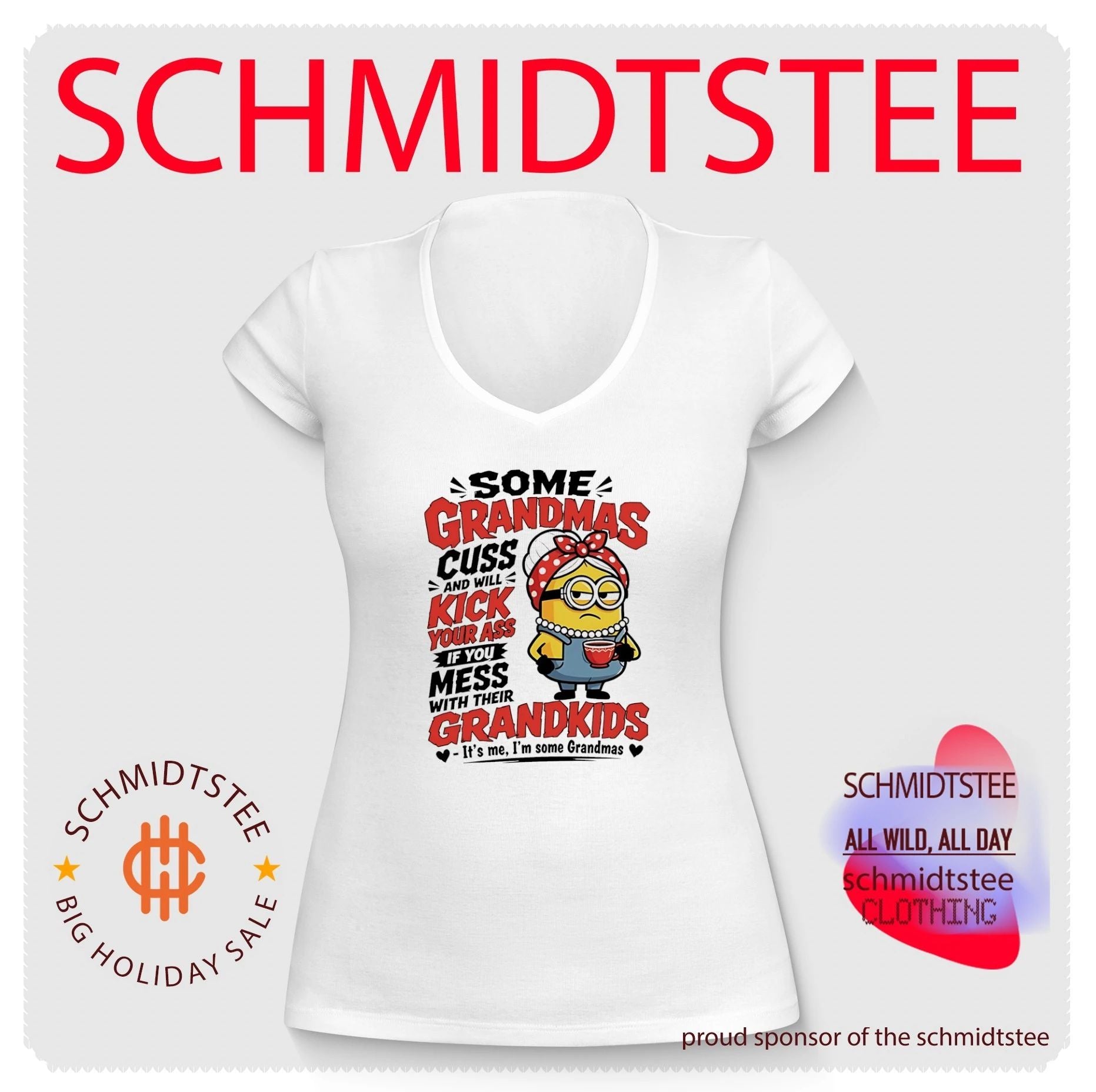 Some grandmas cuss and will kick your ass if you mess with their grandkids Minion shirt