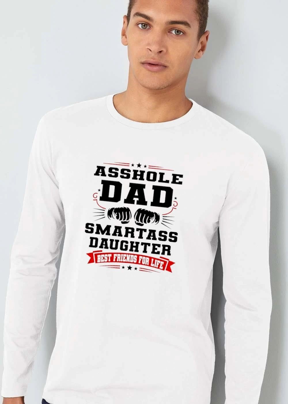 Asshole Dad Smartass Daughter Friends For Life Two Fist Bump Red Banner Stars shirt