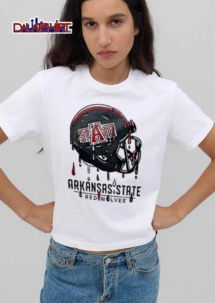 Arkansas State Redwolves NCAA State Dripping Liquid Paint Football Helmet Drips shirt