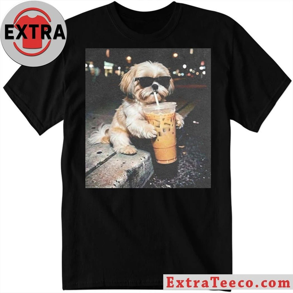 Original Shih Tzu Drinking Iced Coffee 2026 Shirt