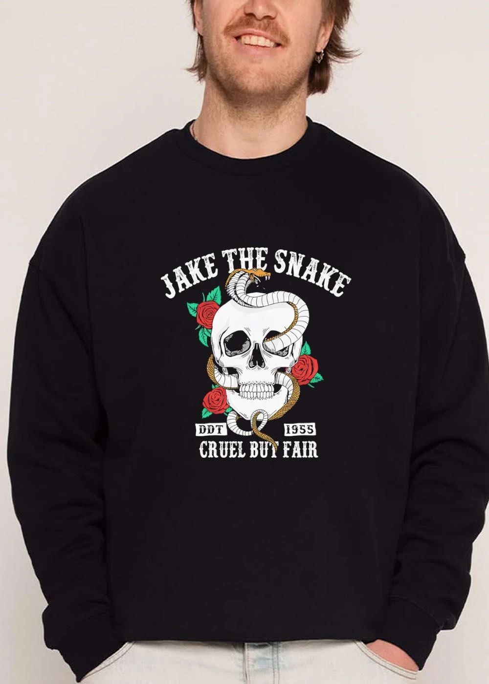 Cruel But Fair Ddt Jake The Snake 1955 Skull Serpent Roses Distressed Line Art shirt