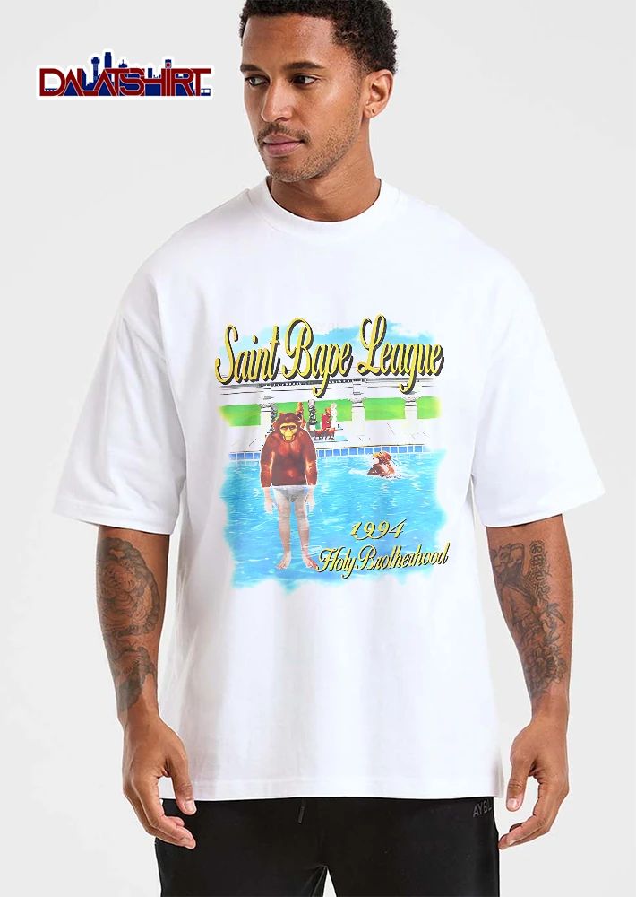 Saint Bape League Holy Brotherhood 1994 Chimpanzee In Swimming Pool Collage shirt