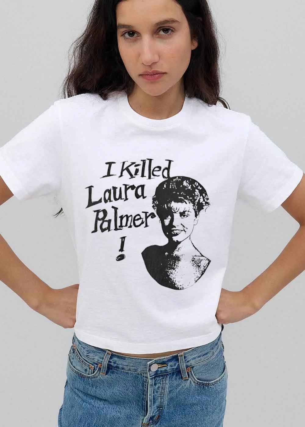 I Killed Laura Palmer High Contrast Woman Portrait Stencil shirt