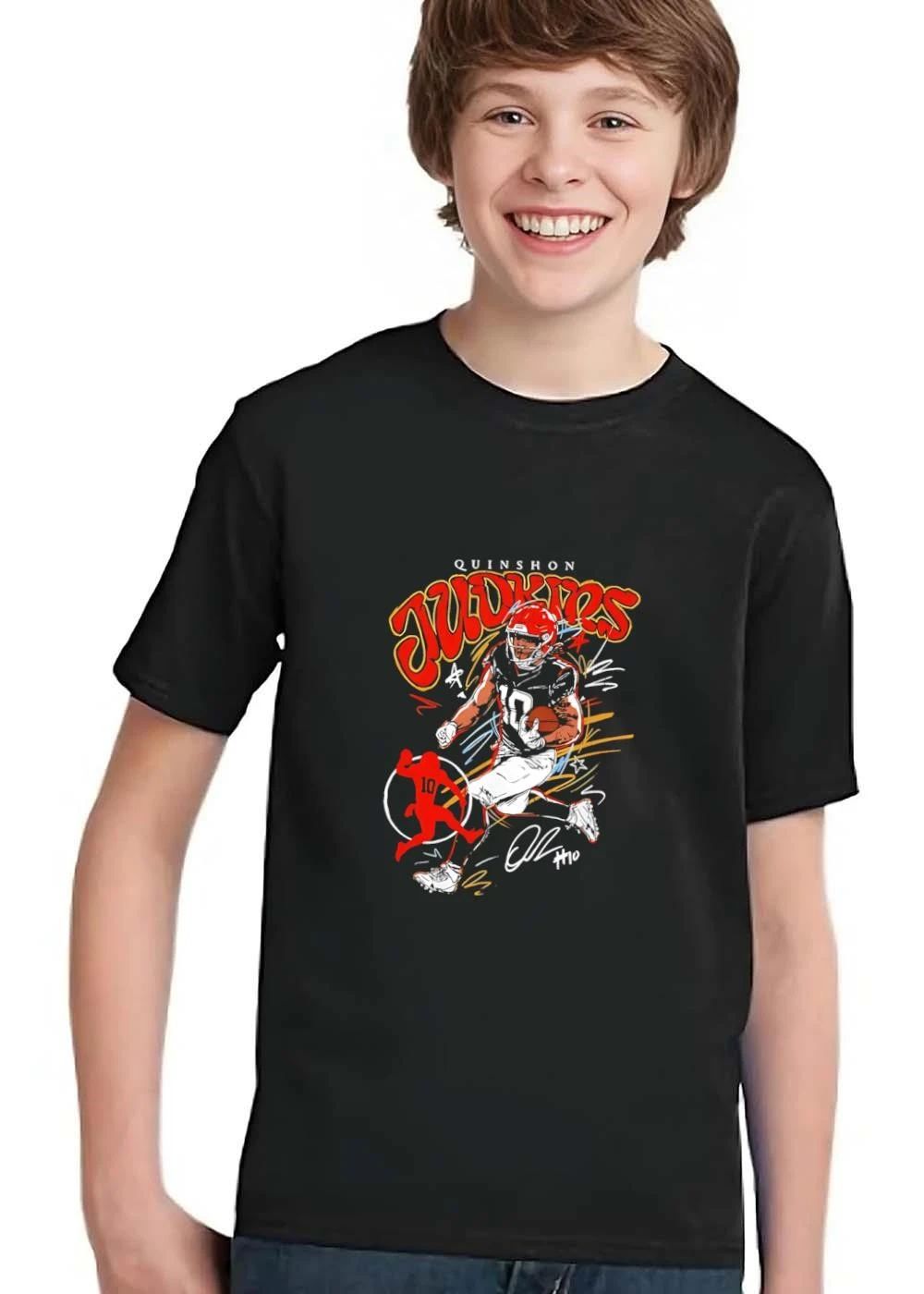 Quinshon Judkins Football Player Running Ball Red Silhouette Sketch shirt