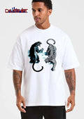 Black Panther And Spotted Leopard Roaring Snarling Facing Off shirt