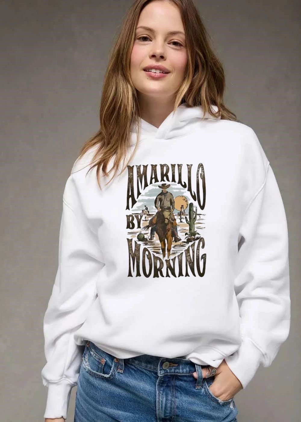 Amarillo By Morning Cowboy Riding Horse Desert Cactus Sun shirt