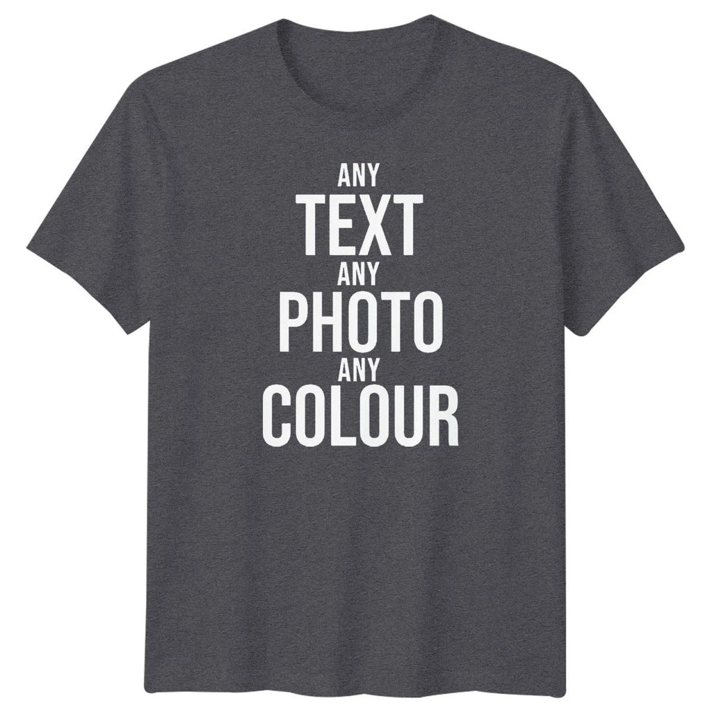 Personalised T-Shirt Custom Photo Logo TexT-Shirt Printed Stag Do Hen Party Tee