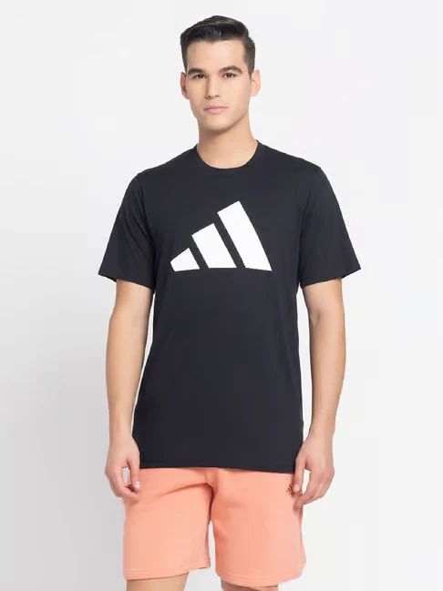Adidas Graphic Tee Men's L Black Short Sleeve 3 Stripe New With Tags