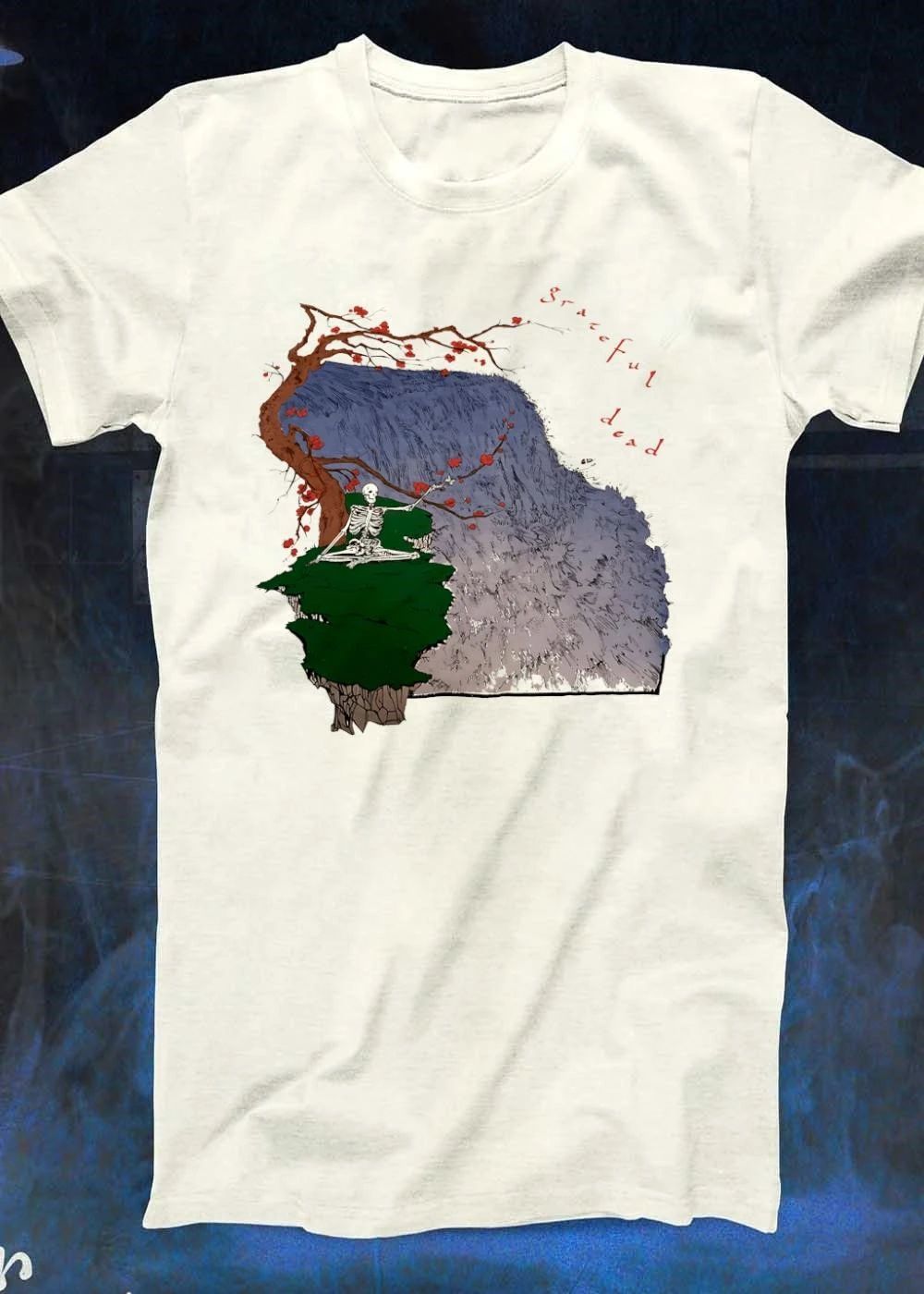 Skeleton Meditating Under Flowering Tree Grateful Dead T-Shirt