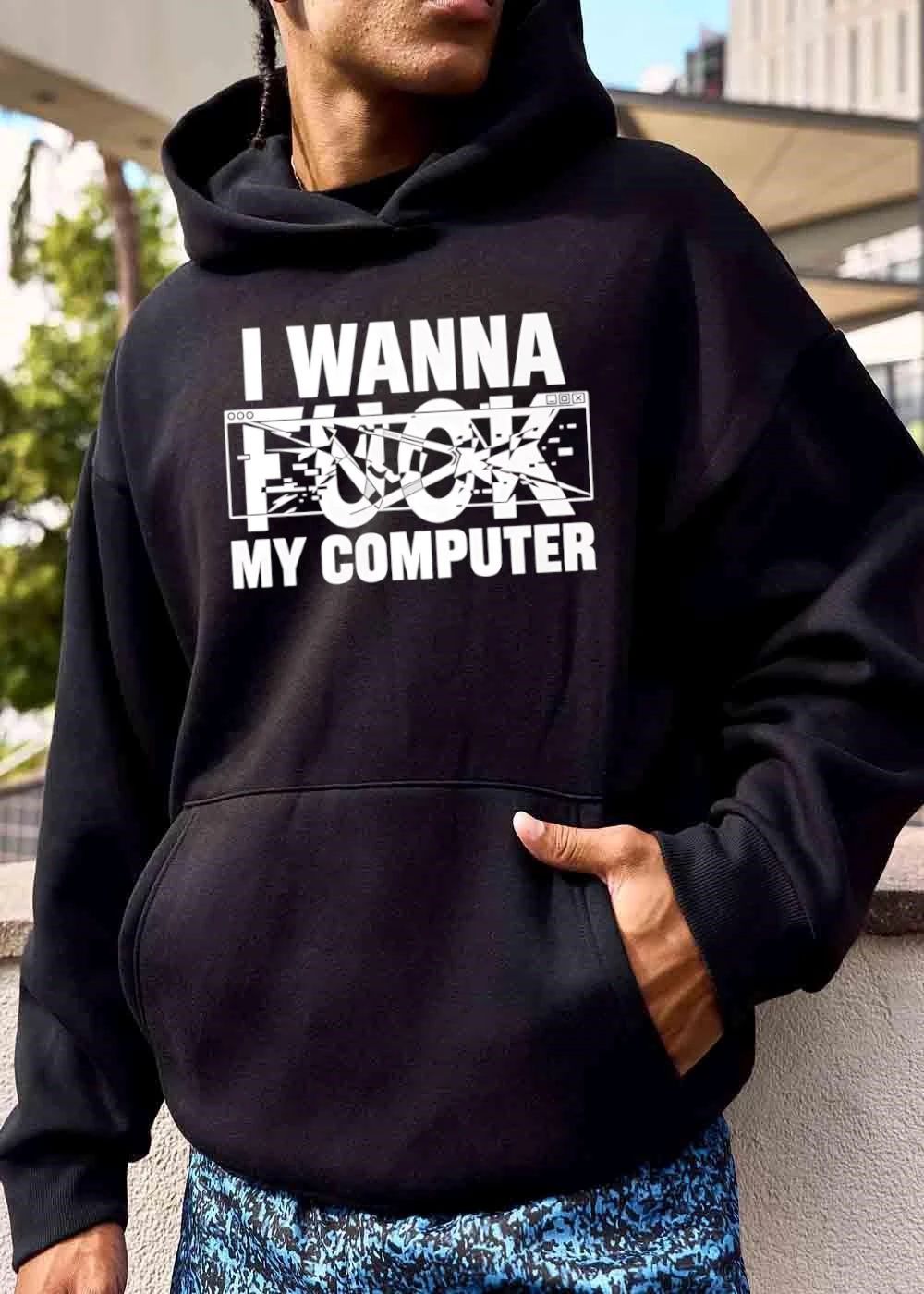 I Wanna Fuck My Computer Glitched Browser Window Line Art shirt