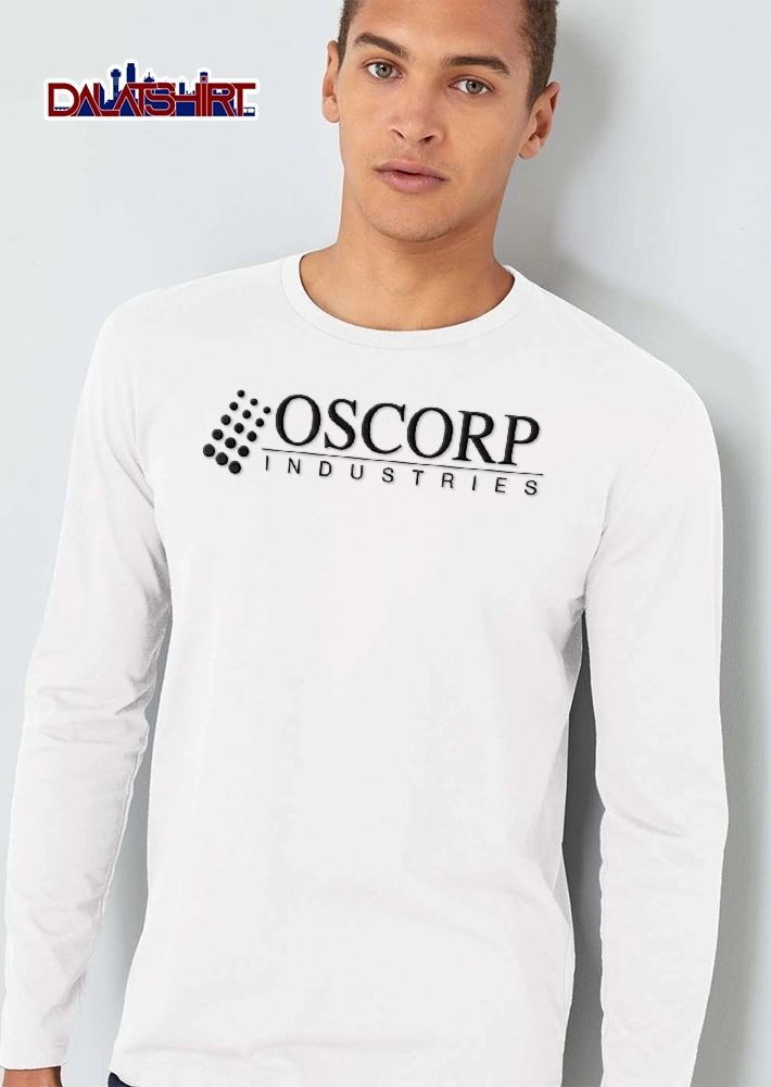 Oscorp Industries Black Slanted Dotted Grid Logo Line Art shirt