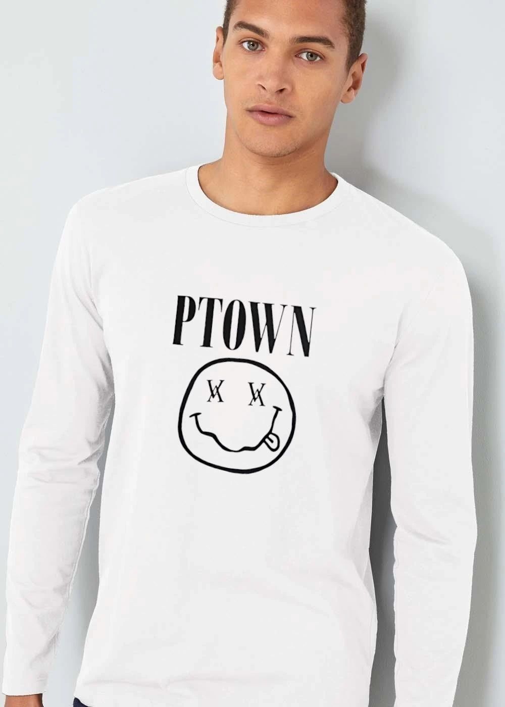 Ptown Bootleg Illustration Smiley Face Protruding Tongue shirt