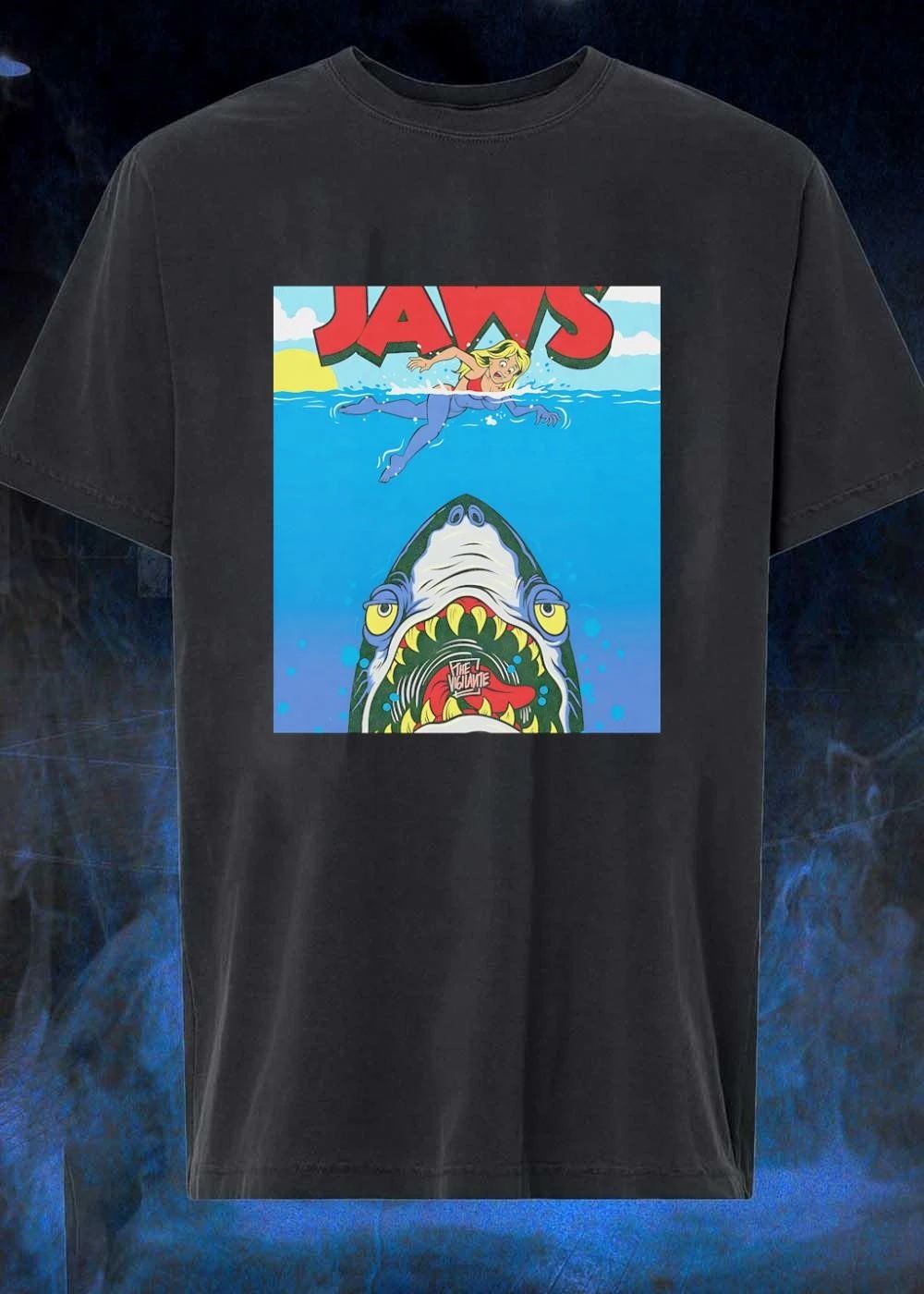 The Vigilante Jaws Shark Attack Cartoon Comic Style shirt