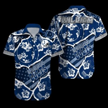 Personalized Indianapolis Colts Island Endzone Hawaiian Shirt