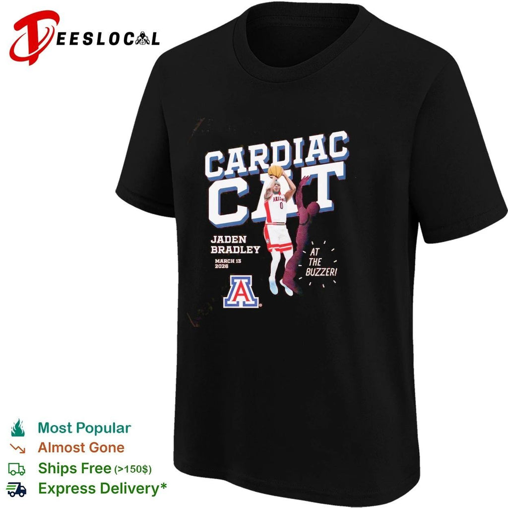 Jaden Bradley Arizona Wildcats Cardiac Cat at the Buzzer March 13 2026 T-shirt